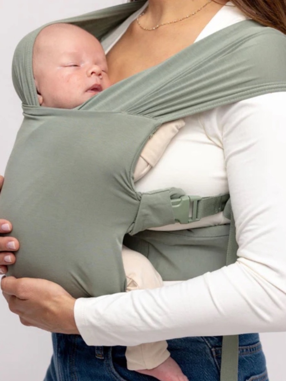 Wildbird Aerial Buckle Wrap Carrier 0919 newborn baby sage green bamboo